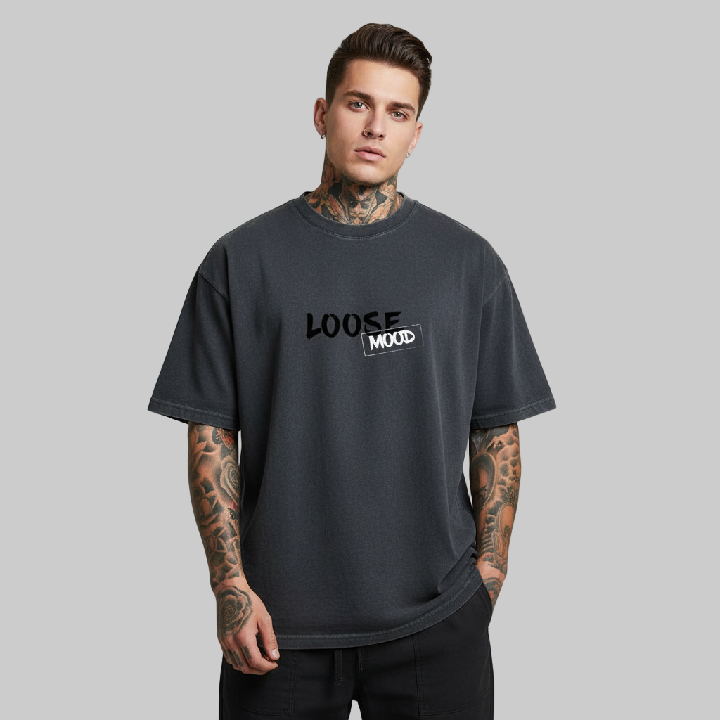 Statement Tee - Oversized - dark grey