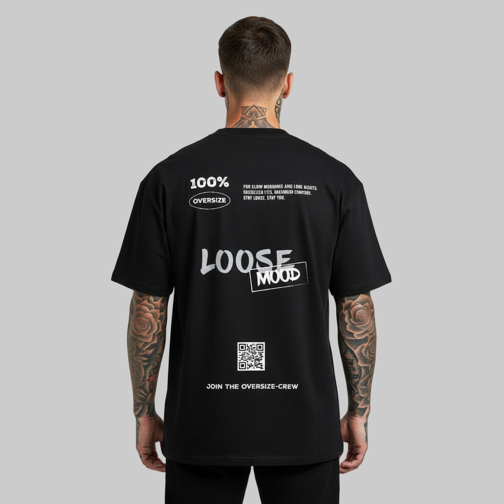 Crew Tee - Oversized - dark grey & black